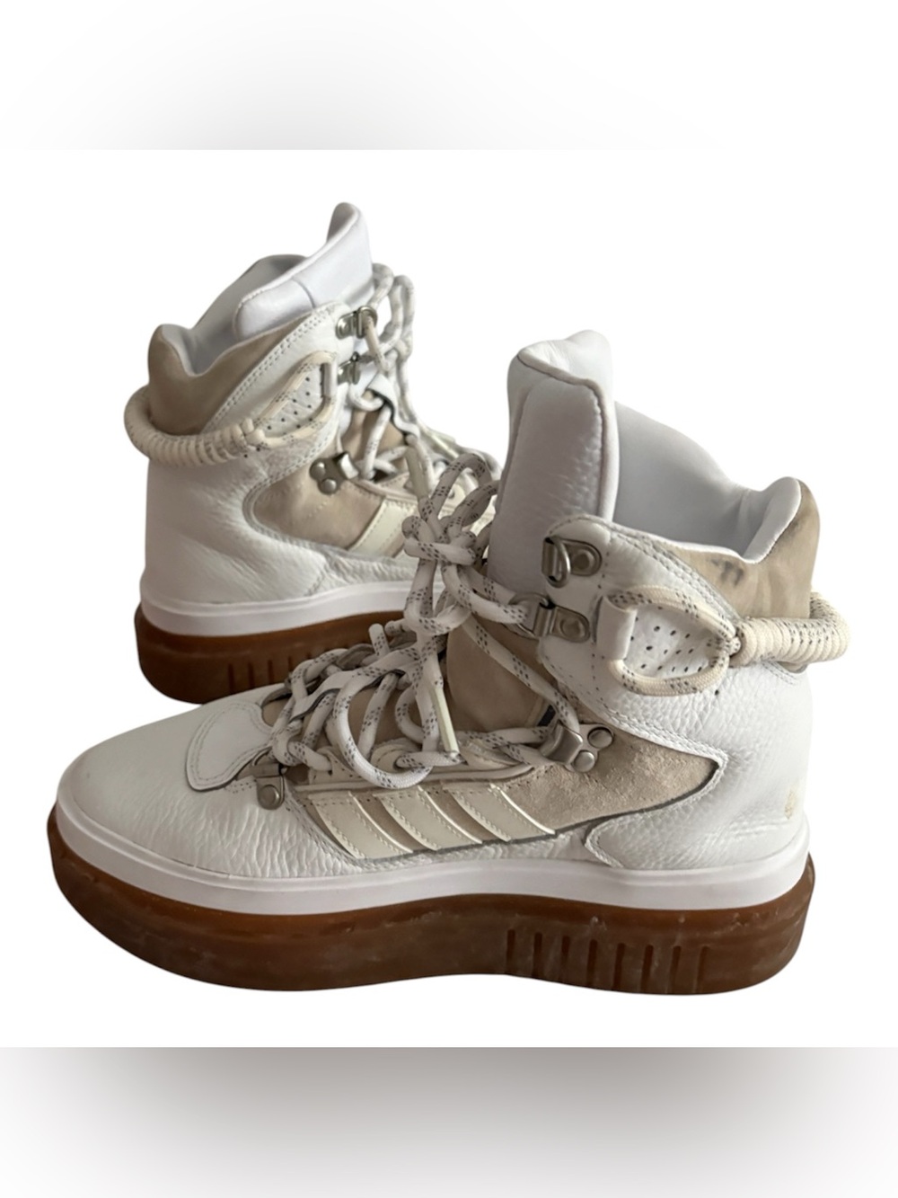 ADIDAS + Ivy Park Super Sleek Boots leather high-top platform Sneakers Sz 6.5 - Picture 5 of 9